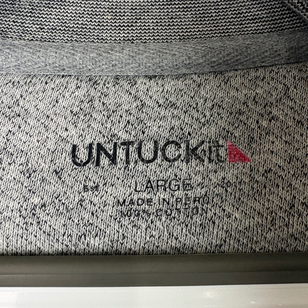UNTUCKit Women Large‎ Grey Shawl Collar Sweater Cotton Button Pullover Heathered - Picture 5 of 11